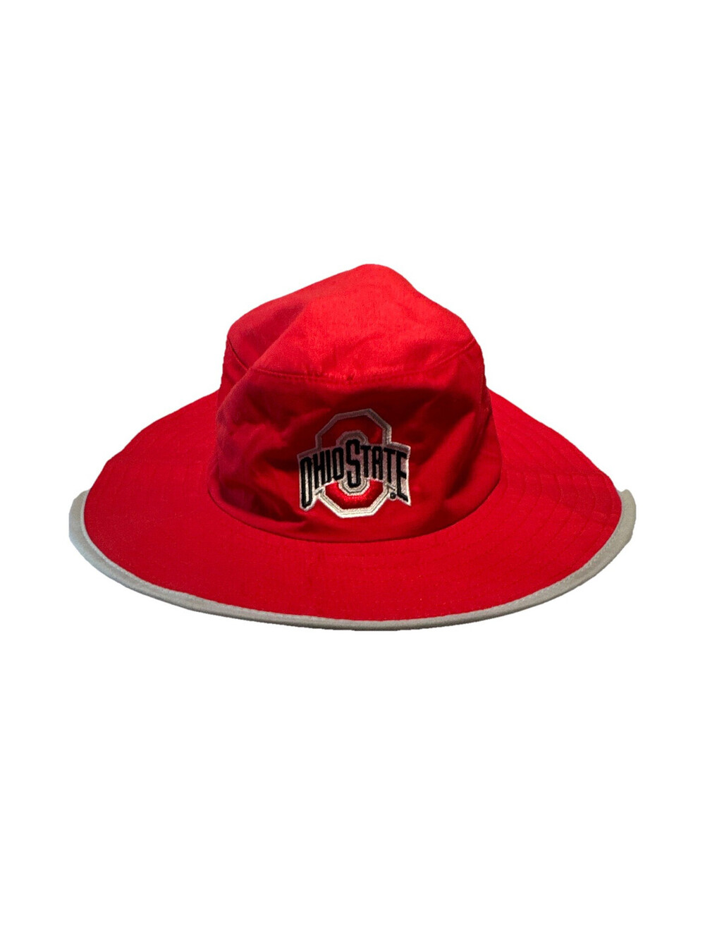 Ohio State Buckeyes Red Wide Brim Hat w/ Embroidered Logo Approx 12in Diameter